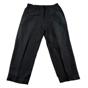 Eileen Fisher Pants Womens Petite Medium Black Linen Pull On Tapered Leg Crop